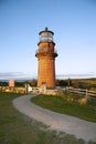 Brick Lighthouse Tower on Hilltop on Island in Massachusetts